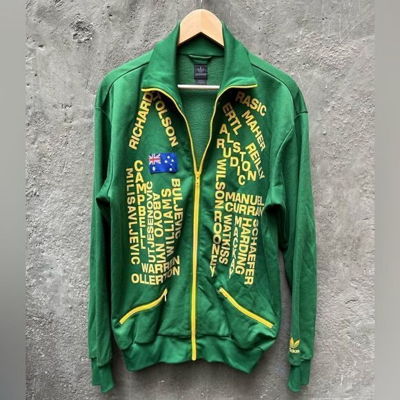 ADIDAS RARE TRACK JACKET AUSTRALIA SOCCER GREEN YELLOW SIZE L - Picture 5 of 11